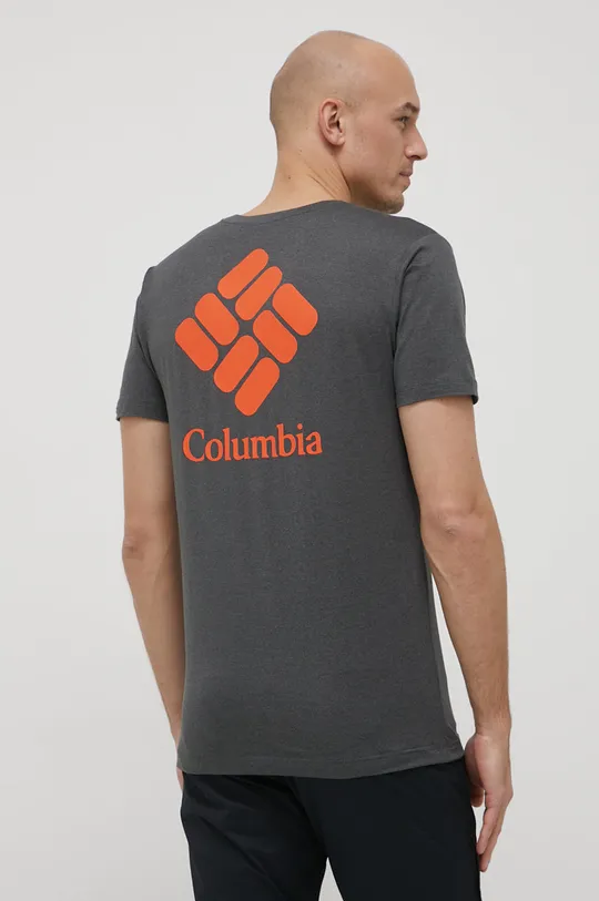 siva Športni t-shirt Columbia Tech Trail Graphic Moški