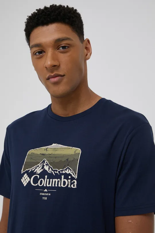 tmavomodrá Bavlnené tričko Columbia