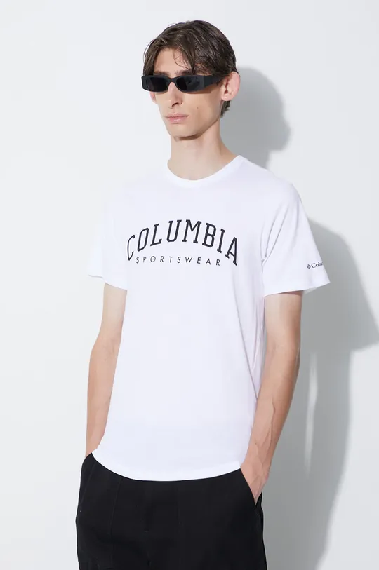 бял Памучна тениска Columbia