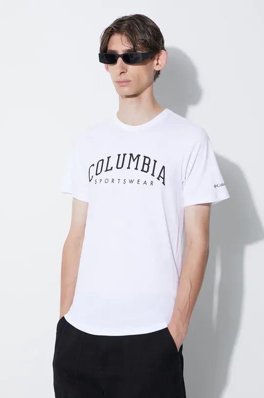 biały Columbia t-shirt bawełniany