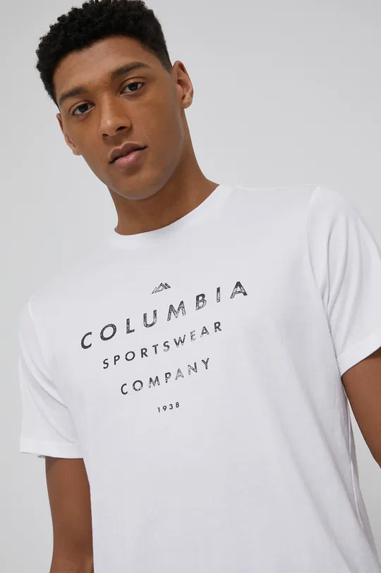 biały Columbia t-shirt bawełniany
