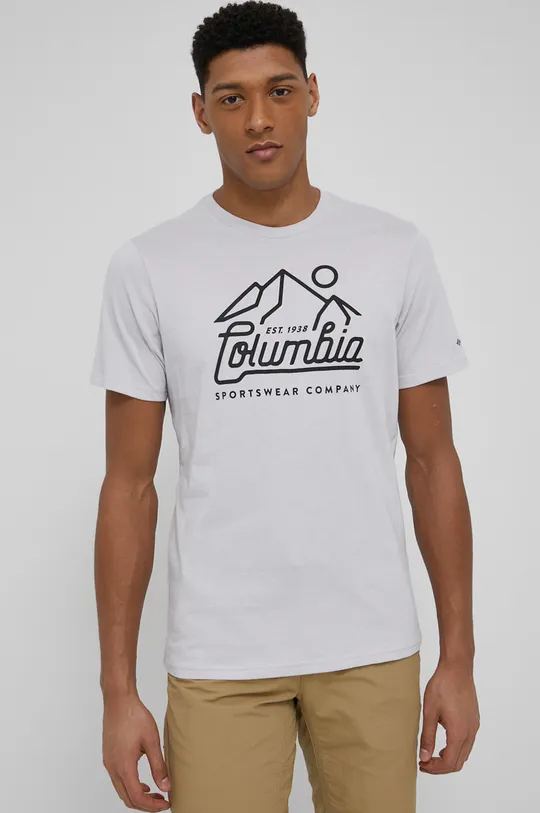 szary Columbia t-shirt bawełniany Męski