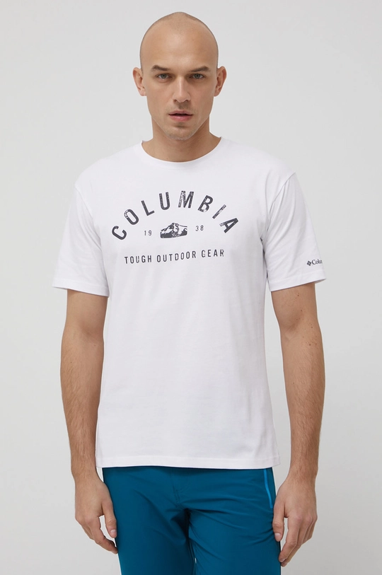 biały Columbia t-shirt Męski