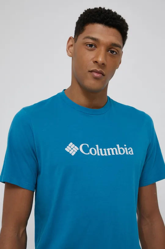 μπλε Βαμβακερό μπλουζάκι Columbia Ανδρικά