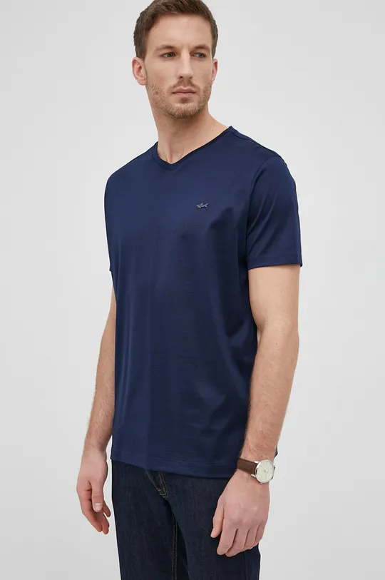 σκούρο μπλε Paul&Shark - Βαμβακερό μπλουζάκι Ανδρικά