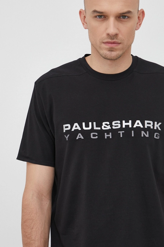 czarny Paul&Shark T-shirt Męski