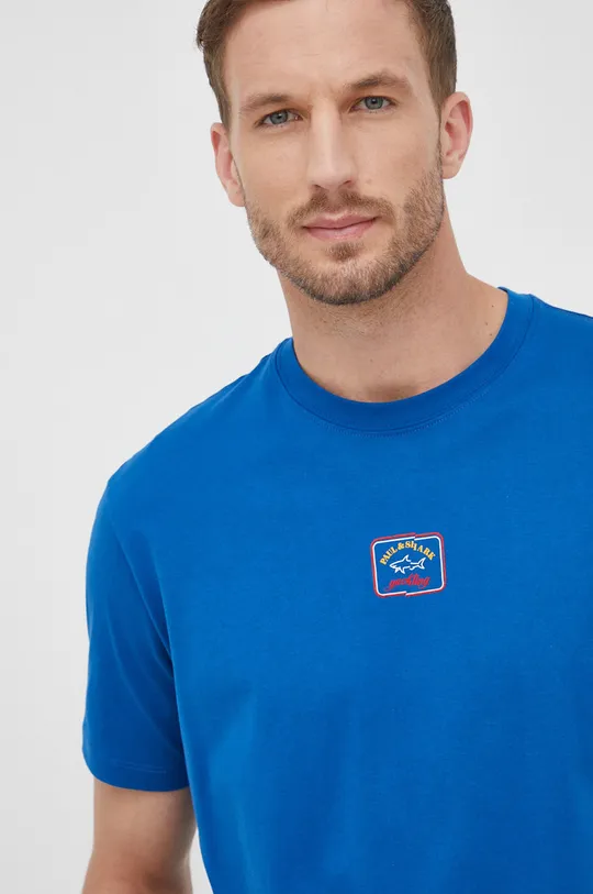 niebieski Paul&Shark t-shirt bawełniany