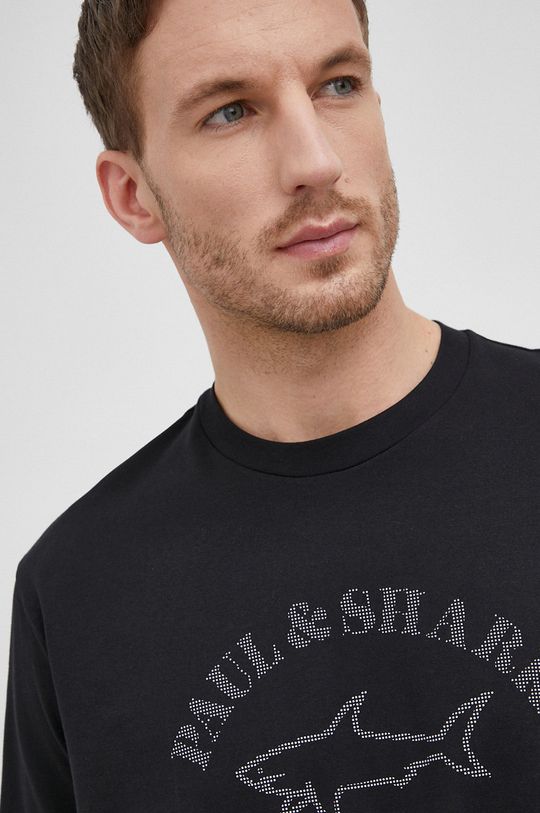 czarny Paul&Shark T-shirt bawełniany