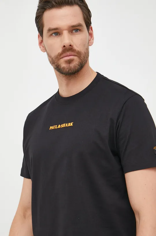 czarny Paul&Shark t-shirt bawełniany Męski