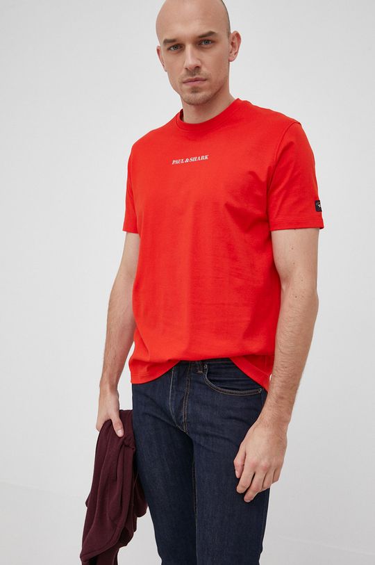 Paul&Shark T-shirt bawełniany czerwony