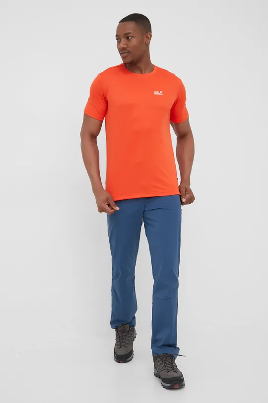 Αθλητικό μπλουζάκι Jack Wolfskin Tech πορτοκαλί