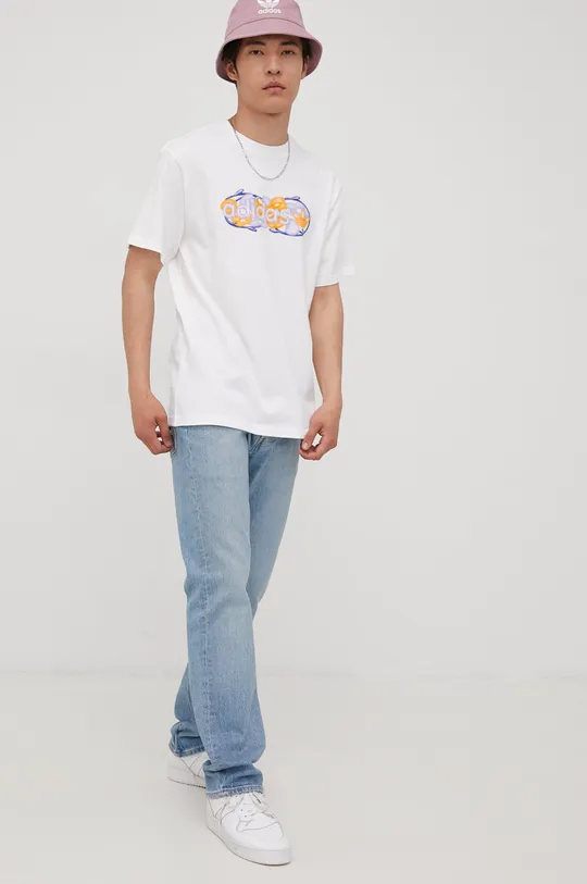 adidas Originals t-shirt bawełniany HC2106 biały