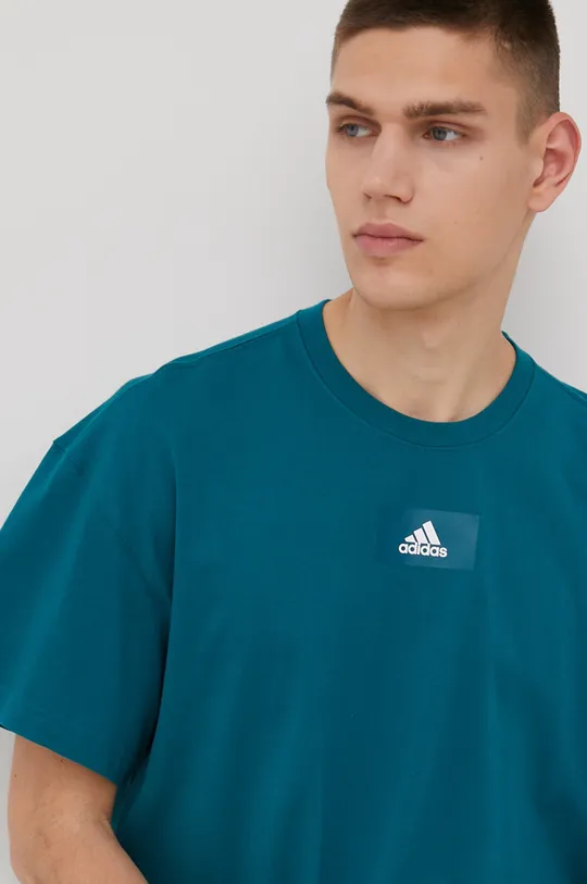 zelená Bavlnené tričko adidas HE4356