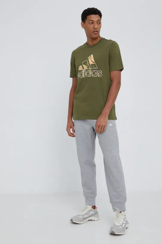 Bavlnené tričko adidas HE4826 zelená