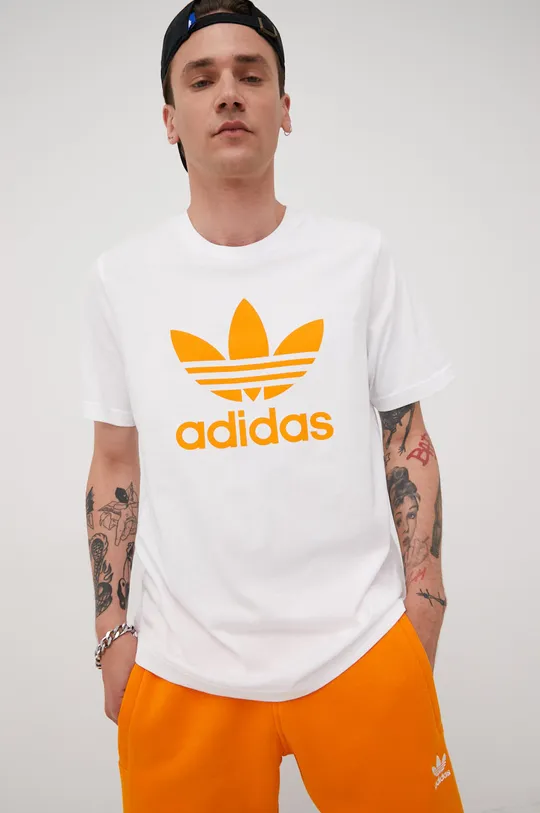 biela Bavlnené tričko adidas Originals Adicolor HE9510 Pánsky