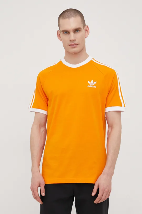 πορτοκαλί Βαμβακερό μπλουζάκι adidas Originals Adicolor Ανδρικά