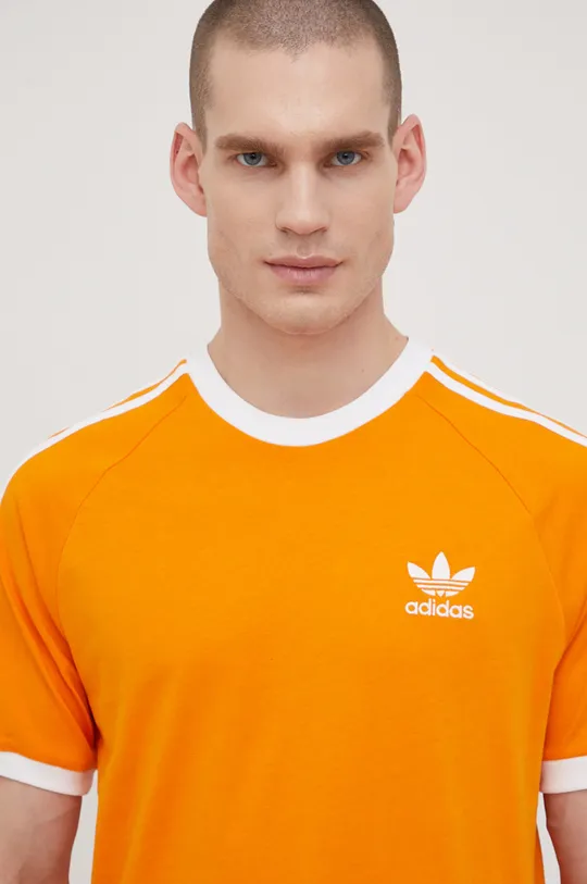 Βαμβακερό μπλουζάκι adidas Originals Adicolor πορτοκαλί