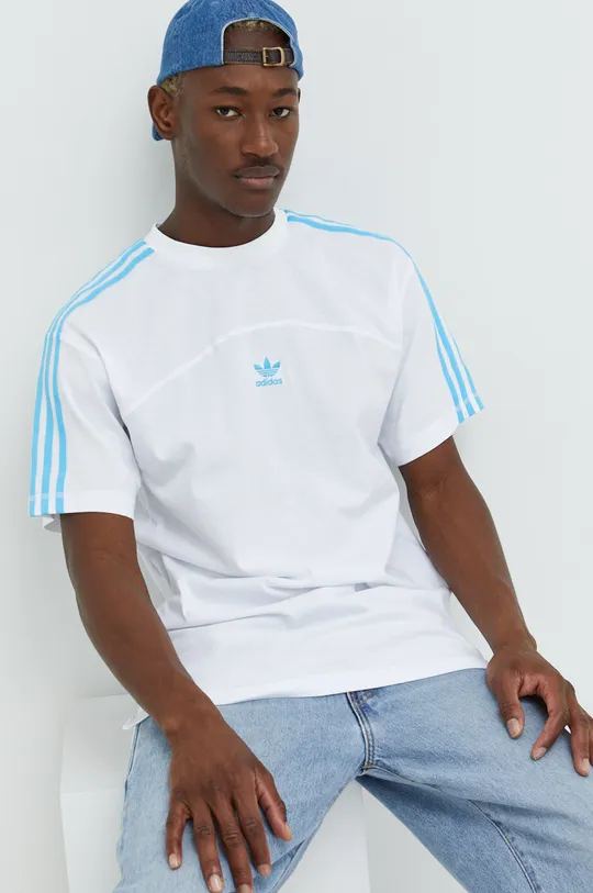 λευκό Βαμβακερό μπλουζάκι adidas Originals Ανδρικά