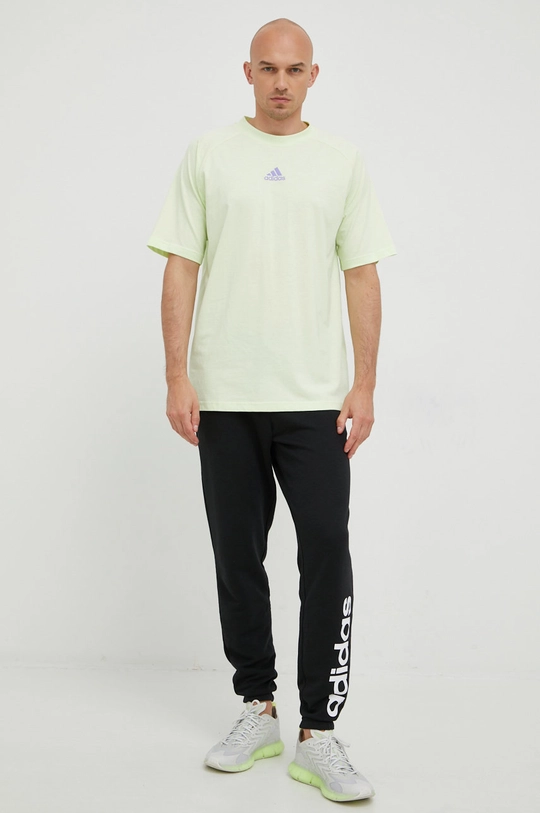 adidas t-shirt bawełniany zielony