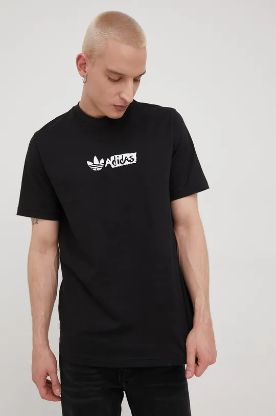 чорний Бавовняна футболка adidas Originals HT1657 Чоловічий
