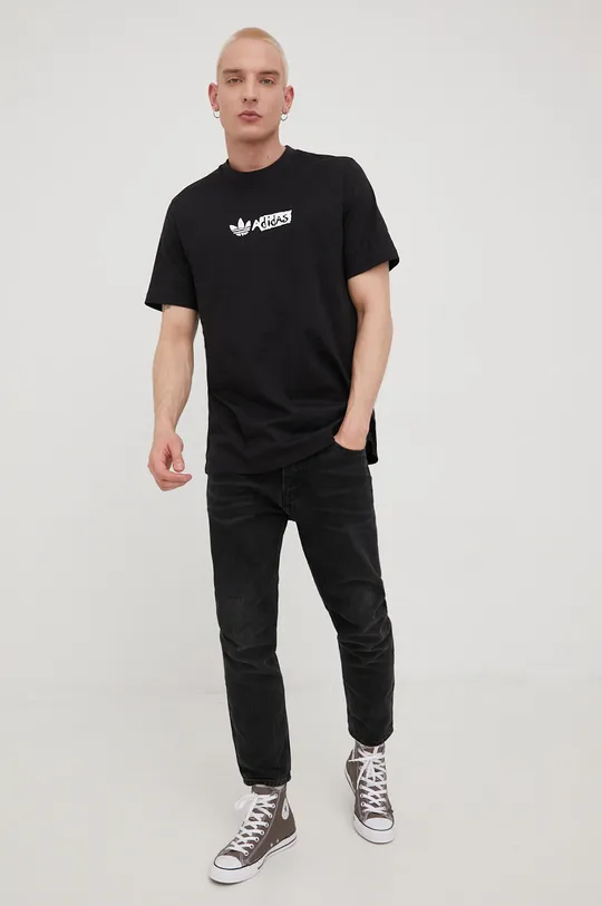Бавовняна футболка adidas Originals HT1657 чорний