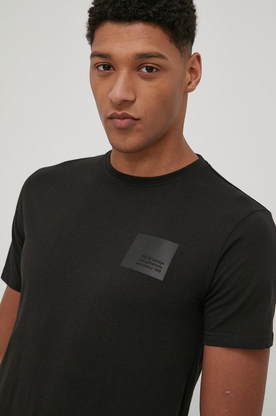 černá Bavlněné tričko Solid