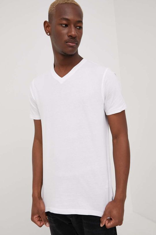 Solid t-shirt bawełniany biały