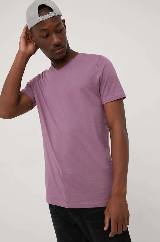 Хлопковая футболка Solid фиолетовой