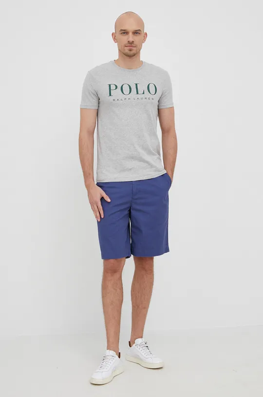 Bavlnené tričko Polo Ralph Lauren sivá