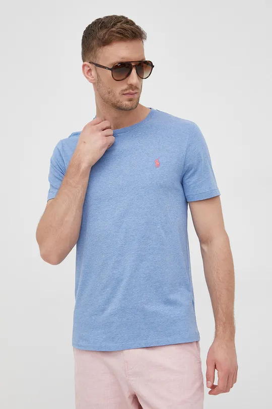 niebieski Polo Ralph Lauren t-shirt bawełniany 710671438245 Męski