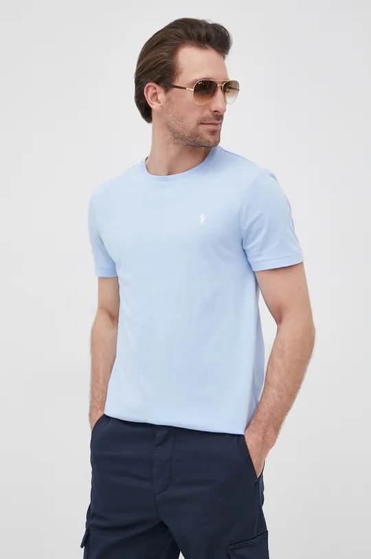 niebieski Polo Ralph Lauren t-shirt bawełniany 710671438252 Męski