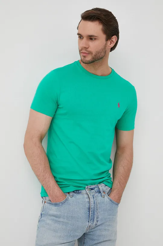 πράσινο Βαμβακερό μπλουζάκι Polo Ralph Lauren Ανδρικά