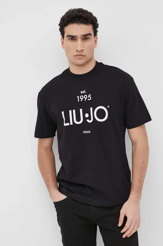 czarny Liu Jo t-shirt bawełniany M000P204ESTTEE