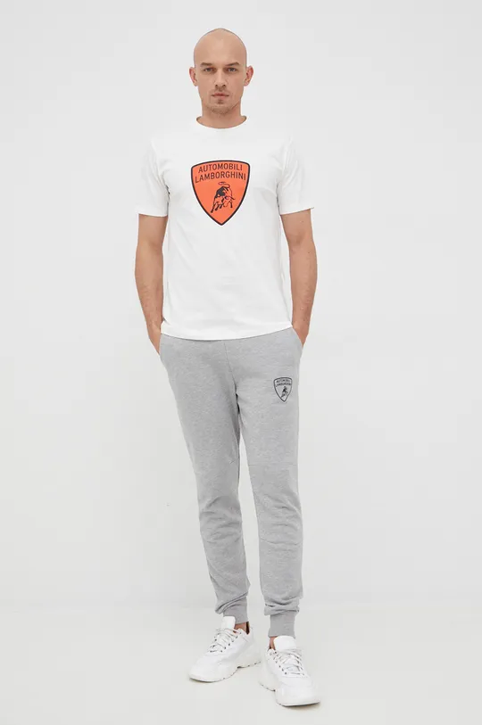 Lamborghini t-shirt bawełniany biały