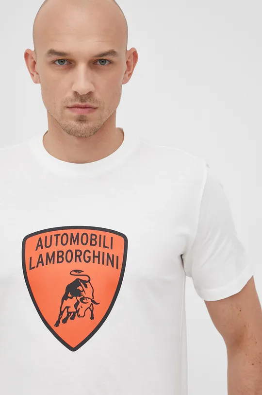 λευκό Βαμβακερό μπλουζάκι Lamborghini