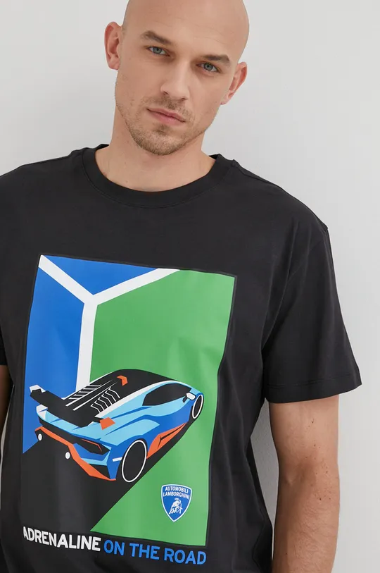 чёрный Хлопковая футболка Lamborghini