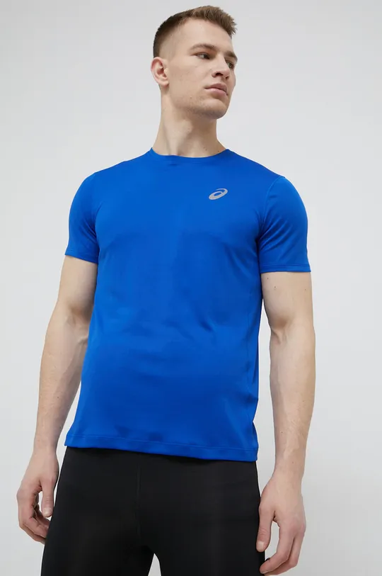 niebieski Asics t-shirt do biegania Męski