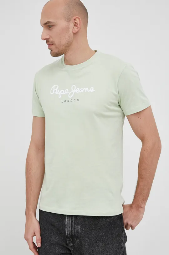 зелёный Хлопковая футболка Pepe Jeans Eggo N