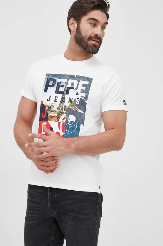 λευκό Βαμβακερό μπλουζάκι Pepe Jeans Ainsley