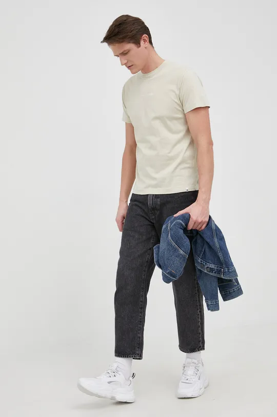 Pepe Jeans - Βαμβακερό μπλουζάκι Andreas μπεζ