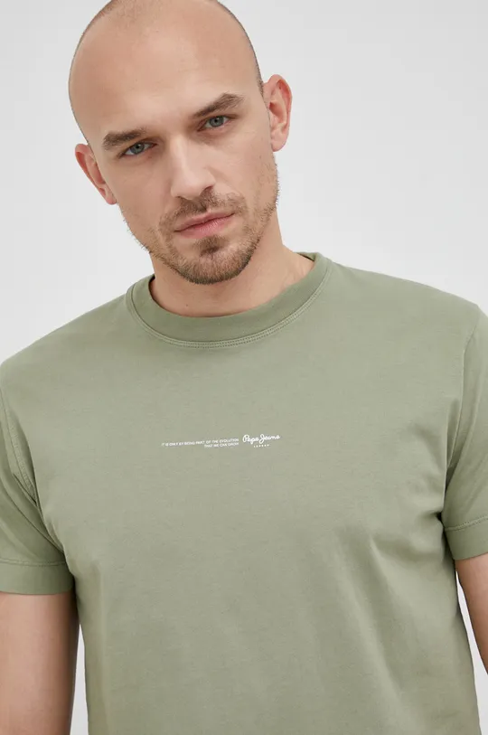 zielony Pepe Jeans t-shirt bawełniany ANDREAS Męski