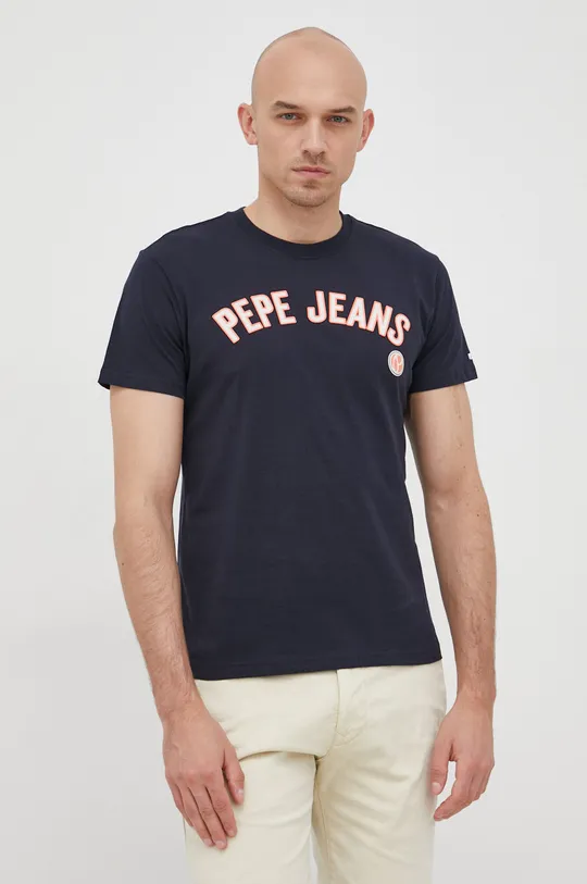 Βαμβακερό μπλουζάκι Pepe Jeans Alessio σκούρο μπλε