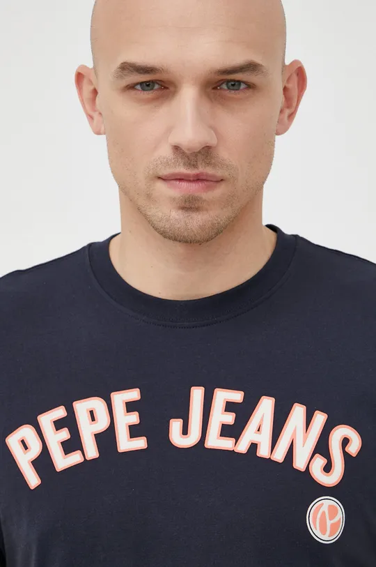 σκούρο μπλε Βαμβακερό μπλουζάκι Pepe Jeans Alessio
