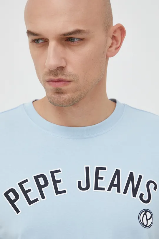μπλε Βαμβακερό μπλουζάκι Pepe Jeans Alessio Ανδρικά