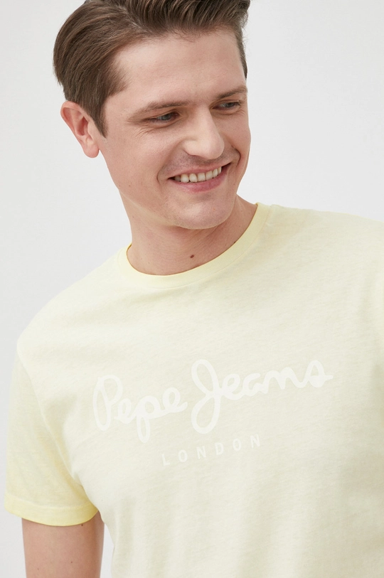 żółty Pepe Jeans t-shirt bawełniany WEST SIR NEW N