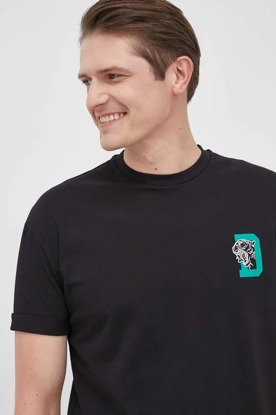 μαύρο Βαμβακερό μπλουζάκι Drykorn