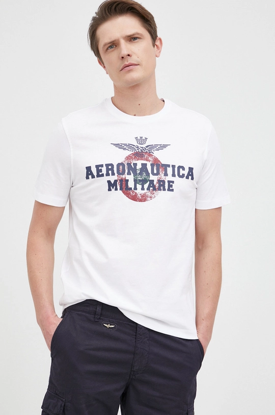 Aeronautica Militare t-shirt bawełniany biały