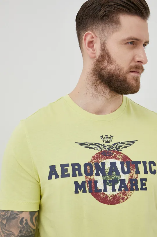 κίτρινο Aeronautica Militare - Βαμβακερό μπλουζάκι Ανδρικά