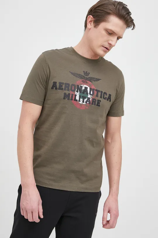 Bavlnené tričko Aeronautica Militare zelená