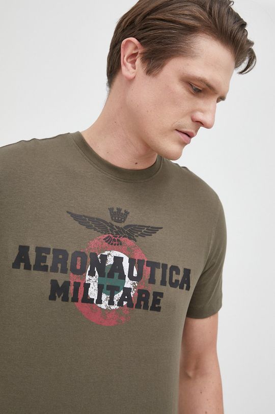 olivová Bavlnené tričko Aeronautica Militare